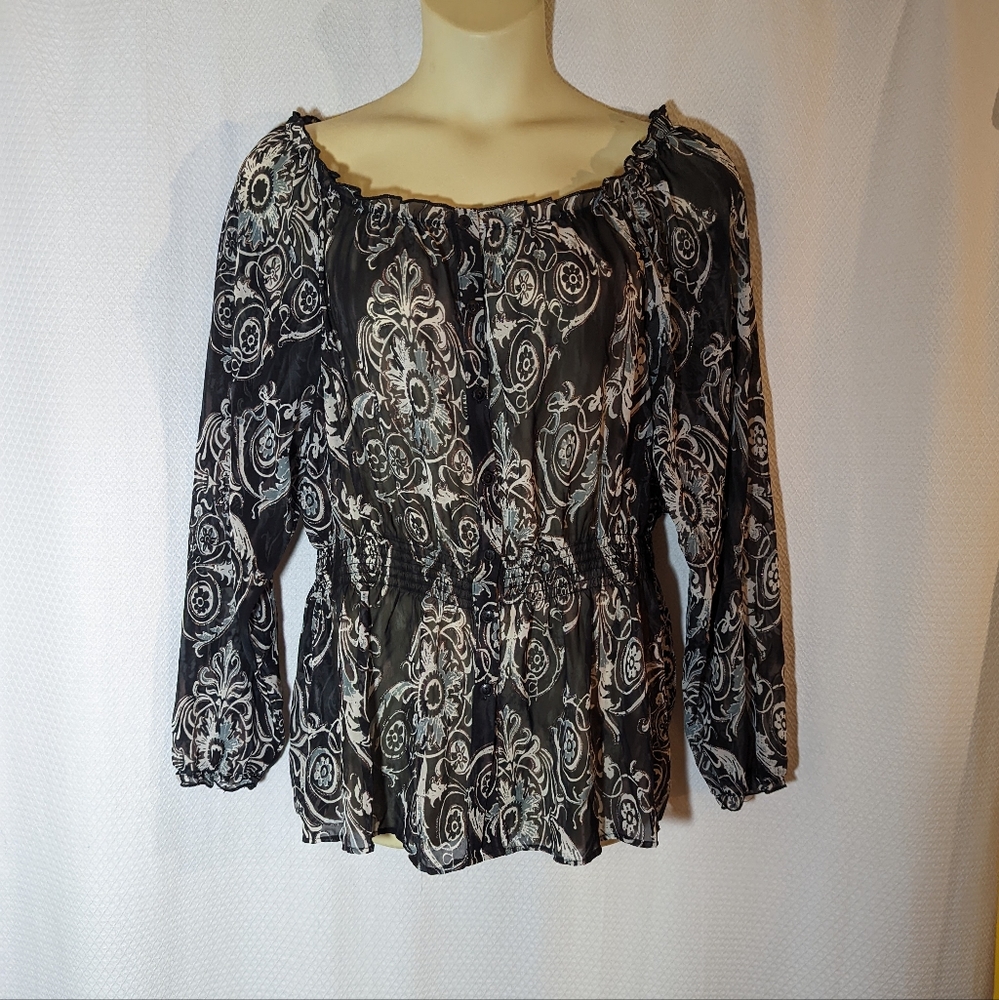 Dressy Semi Sheer Long Sleeve Tunic sz 18;20 Lane Bryant